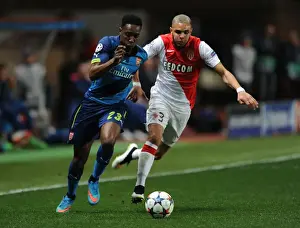 Monaco V Arsenal 2014/15 Prints: Danny Welbeck Breaks Past Monaco's Layvin Kurzawa in 2015 Champions League Clash