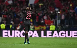 Atletico Madrid V Arsenal 2017-18 Prints: Danny Welbeck in Despair: Arsenal's Europa League Semi-Final Heartbreak Against Atletico Madrid