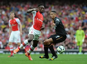 Arsenal V Hull City 2014-15 Prints: Danny Welbeck Outmaneuvers Curtis Davies: Arsenal vs Hull City, Premier League 2014-15