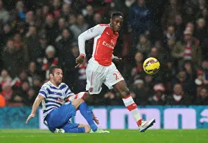Arsenal V Queens Park Rangers 2014-15 Prints: Danny Welbeck Outmaneuvers Mauricio Isla in Arsenal's Victory over Queens Park Rangers