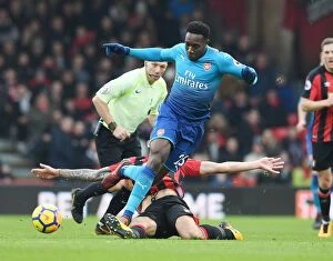 Images Dated 14th January 2018: Danny Welbeck Outsmarts Steve Cook: A Premier League Moment (Arsenal vs. AFC Bournemouth, 2017-18)