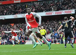Arsenal V Leicester City 2015-16 Prints: Danny Welbeck Scores Arsenal's Second Goal: Arsenal FC vs Leicester City (2015-16)