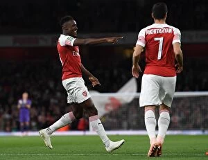 Images Dated 26th September 2018: Danny Welbeck Scores First Goal: Arsenal vs. Brentford, Carabao Cup 2018-19