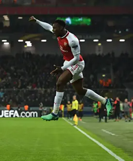 CSKA Moscow V Arsenal 2017-18 Prints: Danny Welbeck Scores the Opener: Arsenal's Europa League Triumph over CSKA Moscow (April 2018)