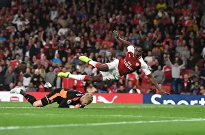 Arsenal V Leicester City 2017-18 Prints: Danny Welbeck Scores Past Kasper Schmeichel: Arsenal's Second Goal vs Leicester City (2017-18)