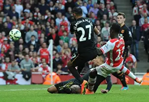 Arsenal V Hull City 2014-15 Prints: Danny Welbeck Scores Under Pressure: Arsenal's Victory Over Hull City (2014-15)