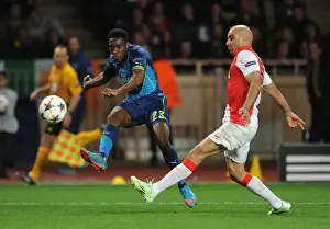 Monaco V Arsenal 2014/15 Prints: Danny Welbeck vs. Aymen Abdennour: Intense Moment from Arsenal's UEFA Champions League Clash with Monaco