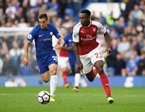 Chelsea V Arsenal 2017-18 Prints: Danny Welbeck vs Cesar Azpilicueta: Battle at Stamford Bridge - Premier League 2017-18