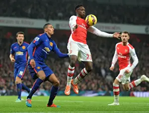 Arsenal V Manchester United 2014-15 Prints: Danny Welbeck vs. Chris Smalling: A Battle for Ball Possession (Arsenal v Manchester United)