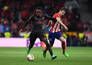 Atletico Madrid V Arsenal 2017-18 Prints: Danny Welbeck vs. Gabi: A Battle in the UEFA Europa League Semi-Final Between Atletico Madrid and Arsenal FC