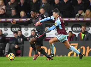 Burnley V Arsenal 2017-18 Prints: Danny Welbeck vs. Matthew Lowton: A Battle in the Premier League Clash Between Burnley and Arsenal