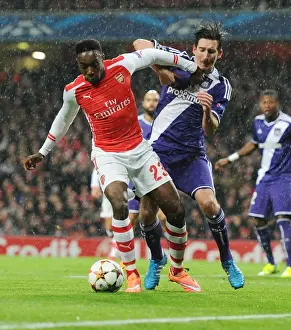 Arsenal V Anderlecht 2014/15 Prints: Danny Welbeck vs. Sacha Kljestan: A Battle at the Emirates - Arsenal FC vs