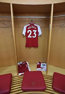 Danny Welbeck's Arsenal Kit in the Changing Room before Arsenal vs Manchester City (2017-18)