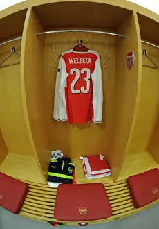 Arsenal V Bayern Munich 2016-17 Prints: Danny Welbeck's Emirates Moment: Arsenal FC's Changing Room Before Arsenal vs