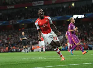 Arsenal V Galatasaray 2014/15 Champions League Prints: Danny Welbeck's Hat-Trick: Arsenal's Crushing 4-1 Victory Over Galatasaray in Champions League