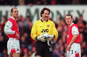 Images Dated 8th April 2005: David Seaman, Steve Bould and Lee Dixon (Arsenal)