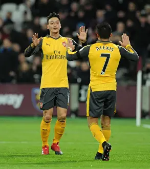 Dazzling Duo: Ozil and Sanchez's Electric Goal Celebration at West Ham United (2016-17)