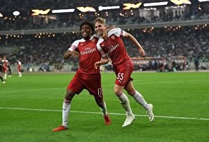 Images Dated 4th October 2018: Dazzling Duo: Smith Rowe and Iwobi Score Twice in Arsenal's Europa League Victory over Qarabag