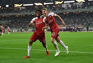 Qarabag V Arsenal 2018-19 Prints: Dazzling Duo: Smith Rowe and Iwobi Score Twice in Arsenal's Europa League Victory over Qarabag