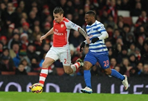Arsenal V Queens Park Rangers 2014-15 Prints: Debuchy Outmaneuvers Hoilett: Arsenal vs