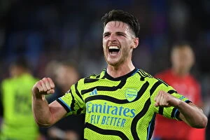 Images Dated 21st August 2023: Declan Rice Celebrates Arsenal's Win at Crystal Palace: Premier League 2023-24