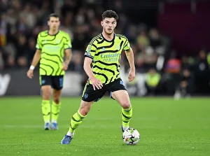 Declan Rice Chases the Ball: West Ham United vs. Arsenal - Carabao Cup 2023-24
