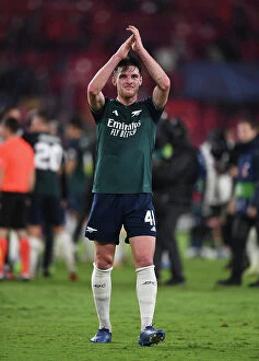 Images Dated 25th October 2023: Declan Rice's Emotional Moment: Sevilla vs. Arsenal in the Champions League (2023-24)