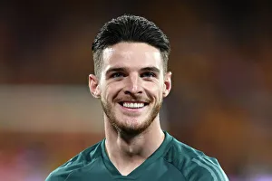 RC Lens V Arsenal 2023-24 Prints: Declan Rice's Intense Focus