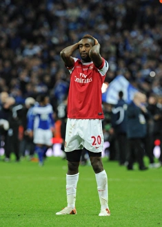 Dejected Arsenal defender Johan Djourou. Arsenal 1:2 Birmingham City, Carling Cup Final Dejected Arsenal defender Johan Djourou. Arsenal 1:2 Birmingham City, Carling Cup Final