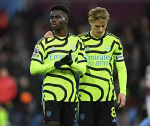 Aston Villa V Arsenal 2023-24 Prints: Dejected Arsenal Duo: Aston Villa Outshines Gunners in 2023-24 Premier League Clash