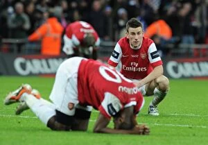 Images Dated 27th February 2011: Dejected Koscielny: Arsenal's Defeat in Carling Cup Final vs Birmingham City (2011)