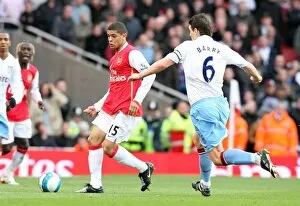 Images Dated 11th March 2008: Denilson (Arsenal) Gareth Barry (Villa)