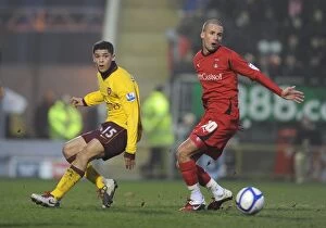 Leyton Orient v Arsenal - FA Cup 2010-2011 Collection: Denilson (Arsenal) Jimmy Smith (Orient). Leyton Orient 1: 1 Arsenal, FA Cup Fifth Round