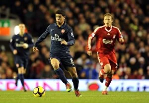 Images Dated 13th December 2009: Denilson (Arsenal) Lucas (Liverpool). Liverpool 1: 2 Arsenal, Barclays Premier League