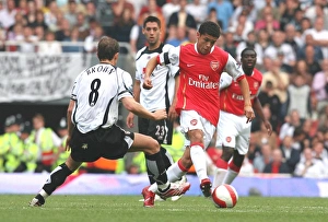 Arsenal v Fulham 2006-07 Collection: Denilson (Arsenal) Michael Brown (Fulham)
