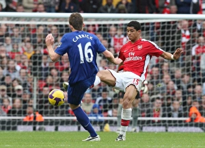 Arsenal V Manchester United 2008-09 Prints: Denilson (Arsenal) Michael Carrick (Man Utd)