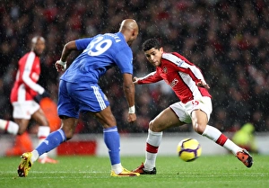 Arsenal v Chelsea 2009-10 Gallery: Denilson (Arsenal) Nicolas Anelka (Chelsea). Arsenal 0: 3 Chelsea. Barclays Premier League