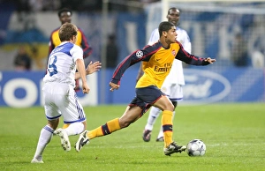 Dynamo Kiev v Arsenal 2008-09 Gallery: Denilson (Arsenal) Olexander Aliyev (Dynamo Kiev)