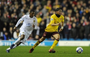 Leeds United v Arsenal FA Cup 2010-11 Collection: Denilson (Arsenal) Sanchez Watt (Leeds). Leeds United 1: 3 Arsenal, FA Cup 3rd Round Replay