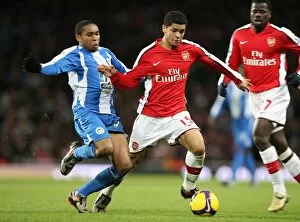 Images Dated 6th December 2008: Denilson (Arsenal) Wilson Palacios (Wigan)
