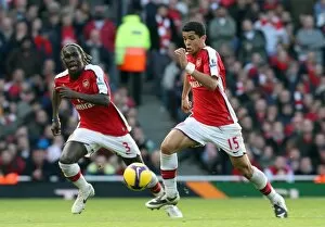 Images Dated 8th November 2008: Denilson and Bacary Sagna (Arsenal)