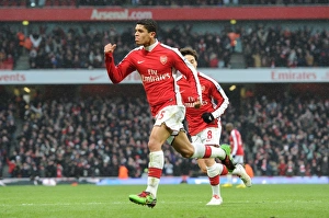 Denilson celebrates scoring the 1st Arsenal goal. Arsenal 2:2 Everton, Barclays Premier League Denilson celebrates scoring the 1st Arsenal goal. Arsenal 2:2 Everton, Barclays Premier League