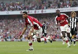 Images Dated 30th August 2008: Denilson celebrates scoring Arsenals 3rd goal