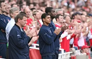 Arsenal v Fulham 2006-07 Collection: Denilson and Juhan Djourou