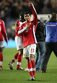 Images Dated 30th November 2008: Denilson salutes the Arsenal fans after the match