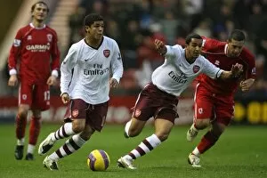 Images Dated 11th December 2007: Denilson and Theo Walcott (Arsenal)