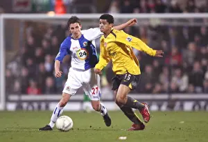 Blackburn Rovers V Arsenal FA Cup 2006-7 Prints: Denilson vs. Derbyshire: Blackburn's Surprise 1-0 Victory Over Arsenal in FA Cup, 2007