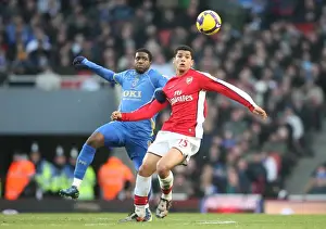 Arsenal V Portsmouth 2008-09 Prints: Denilson vs. Mvuemba: Arsenal's 1-0 Victory Over Portsmouth in the Barclays Premier League