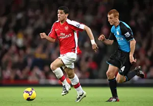 Arsenal V Aston Villa 2008-09 Prints: Denilson vs. Sidwell: Aston Villa's Double Victory Over Arsenal in the Premier League