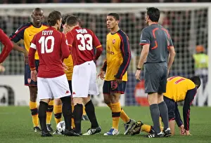 AS Roma V Arsenal 2008-9 Prints: Denilson vs. Totti: Clash in the UEFA Champions League Showdown at Stadio Olympico